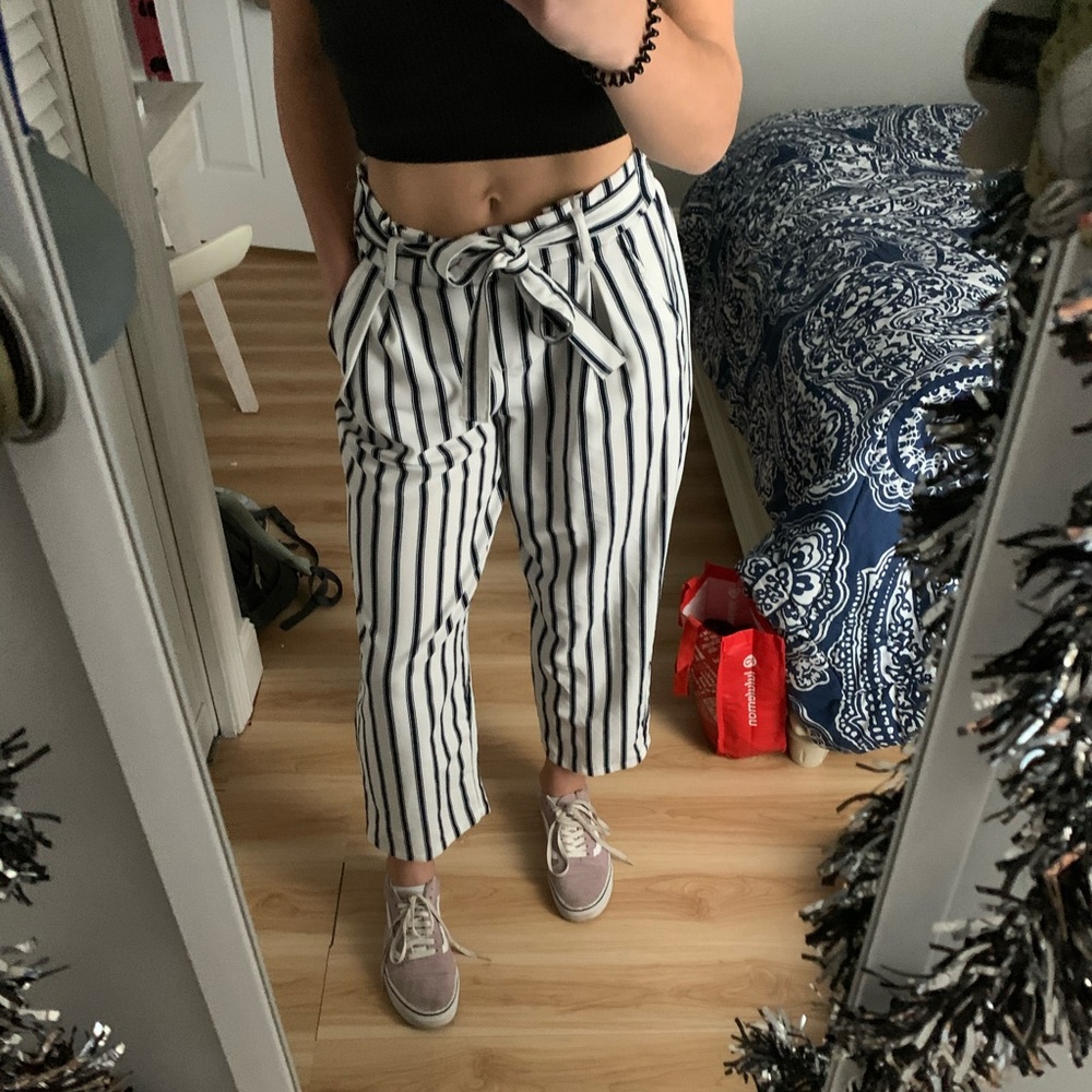 Striped Paperbag Pants